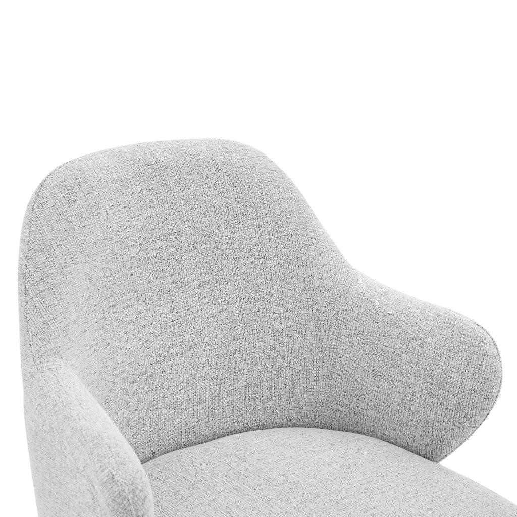 SEDIA da pranzo Set 2 pezzi 83 cm Tessuto grigio chiaro e metallo nero