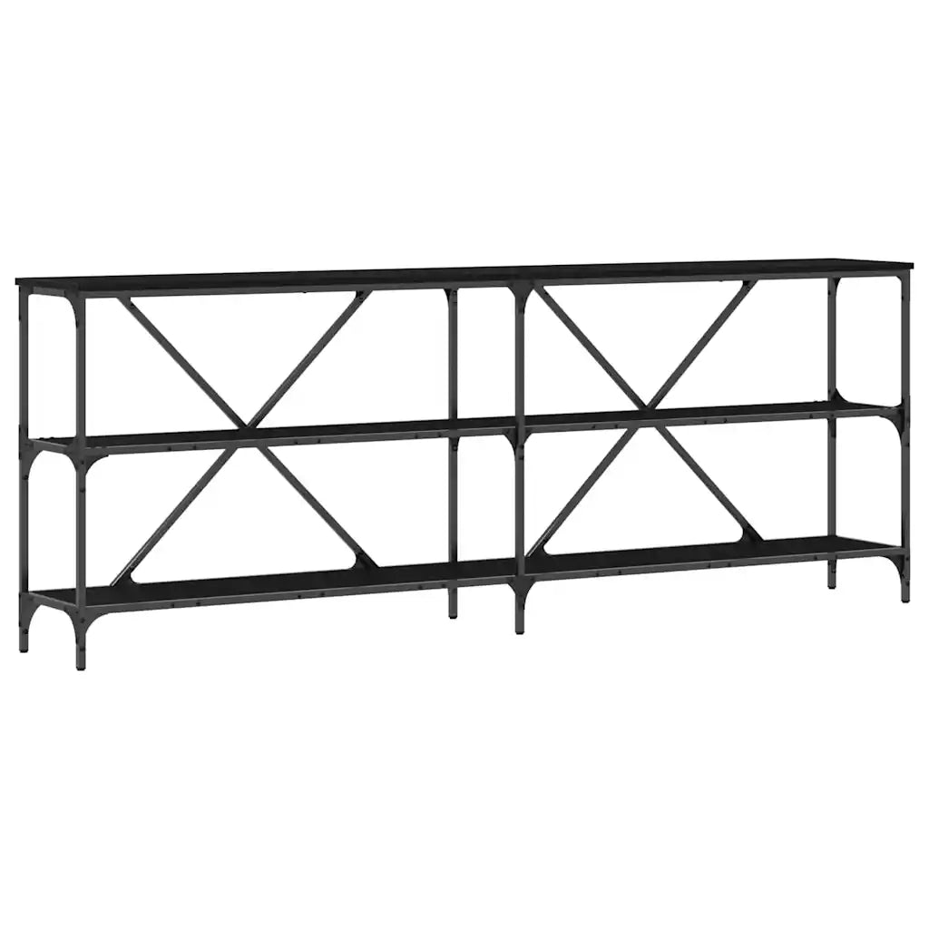 Table console Chêne noir 200 x 30 x 75 cm Bois d'ingénierie