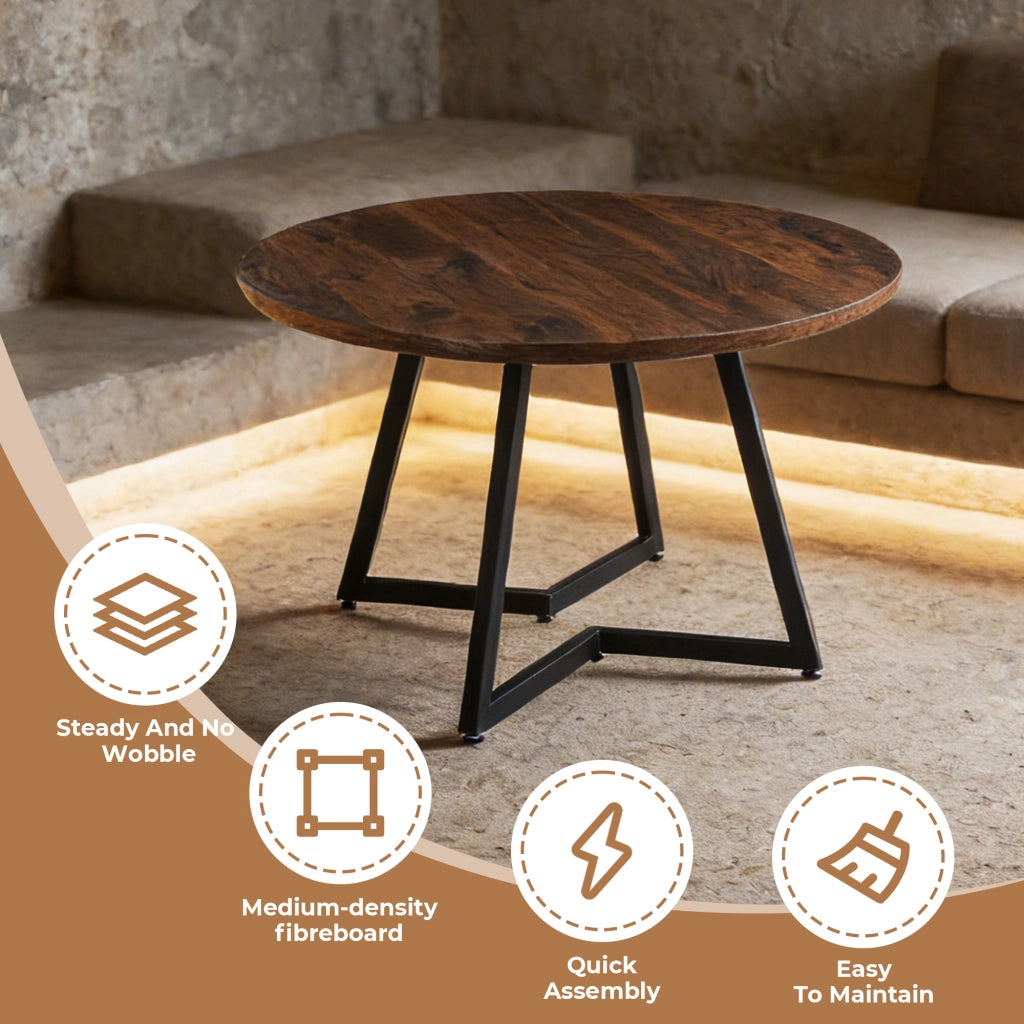 Tavolo da pranzo - 110x110x75 cm - piano MDF - gambe metalliche - design moderno