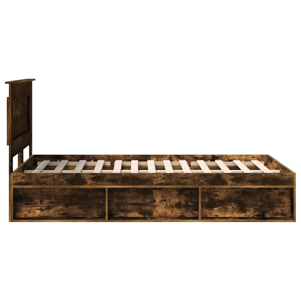 Letto matrimoniale | Letto per adulti | Struttura del letto Rovere fum¨¦ 120 x 200 cm Pino massello