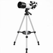 Telescopio rifrattore per principianti adulti 80 x 80 x 135 cm treppiede regolabile ingrandimento 40x moderno in alluminio bianco 21_0000101
