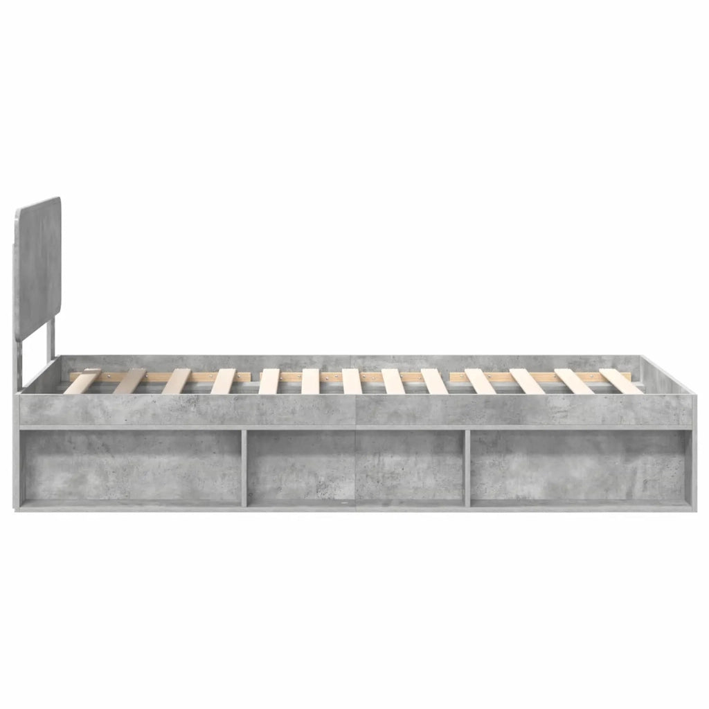 Letto singolo | Letto per adulti | Struttura del letto Grigio Concret¨¨ 75 x 190 cm Pino massello
