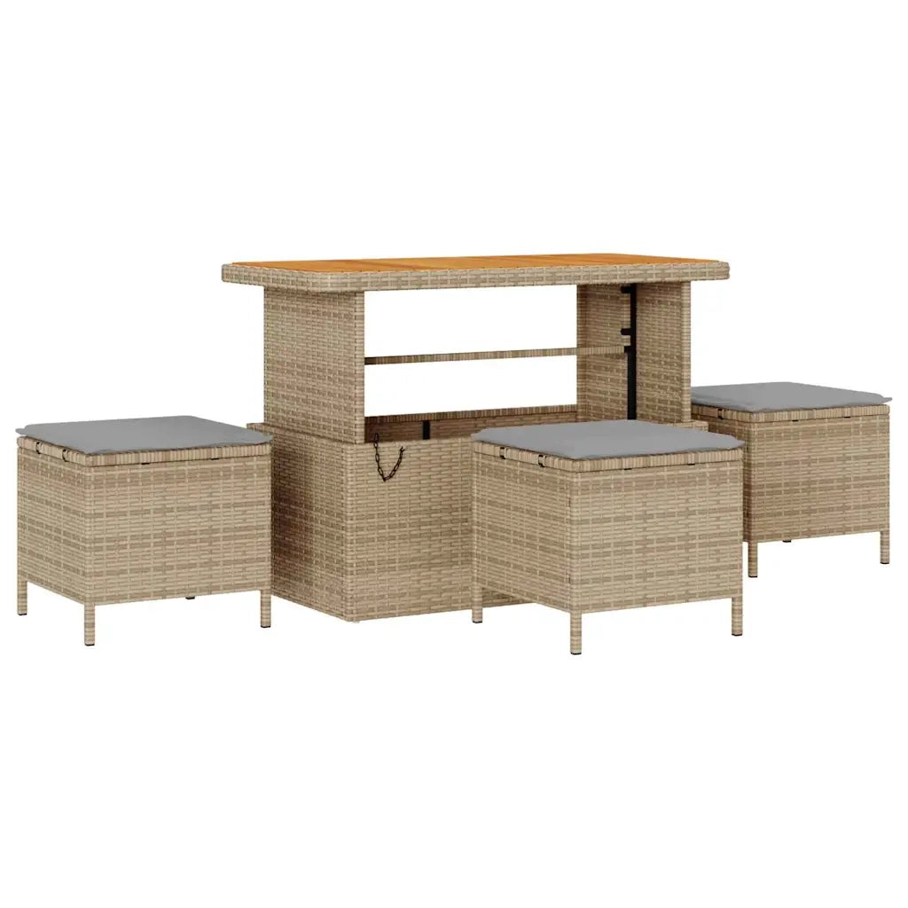 Set Divano da Giardino 10 pcs Beige e Grigio Chiaro polyrattan