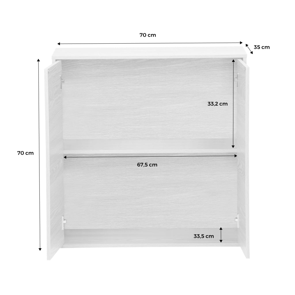 Modulo di stoccaggio con 2 ante, 70cm, bianco