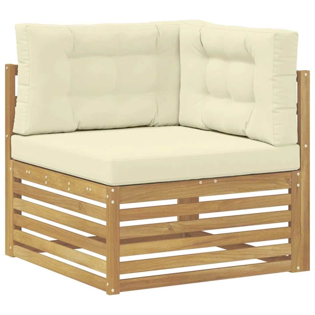 Set di divani da esterno 6 pz Bianco e Crema Poliestere 3390575