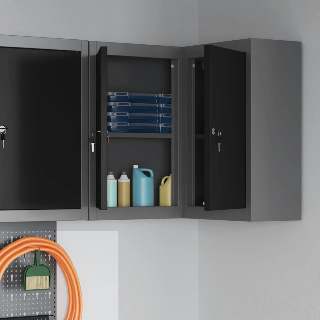 Armoire à outils Noir et gris 55 x 55 x 55 cm Acier