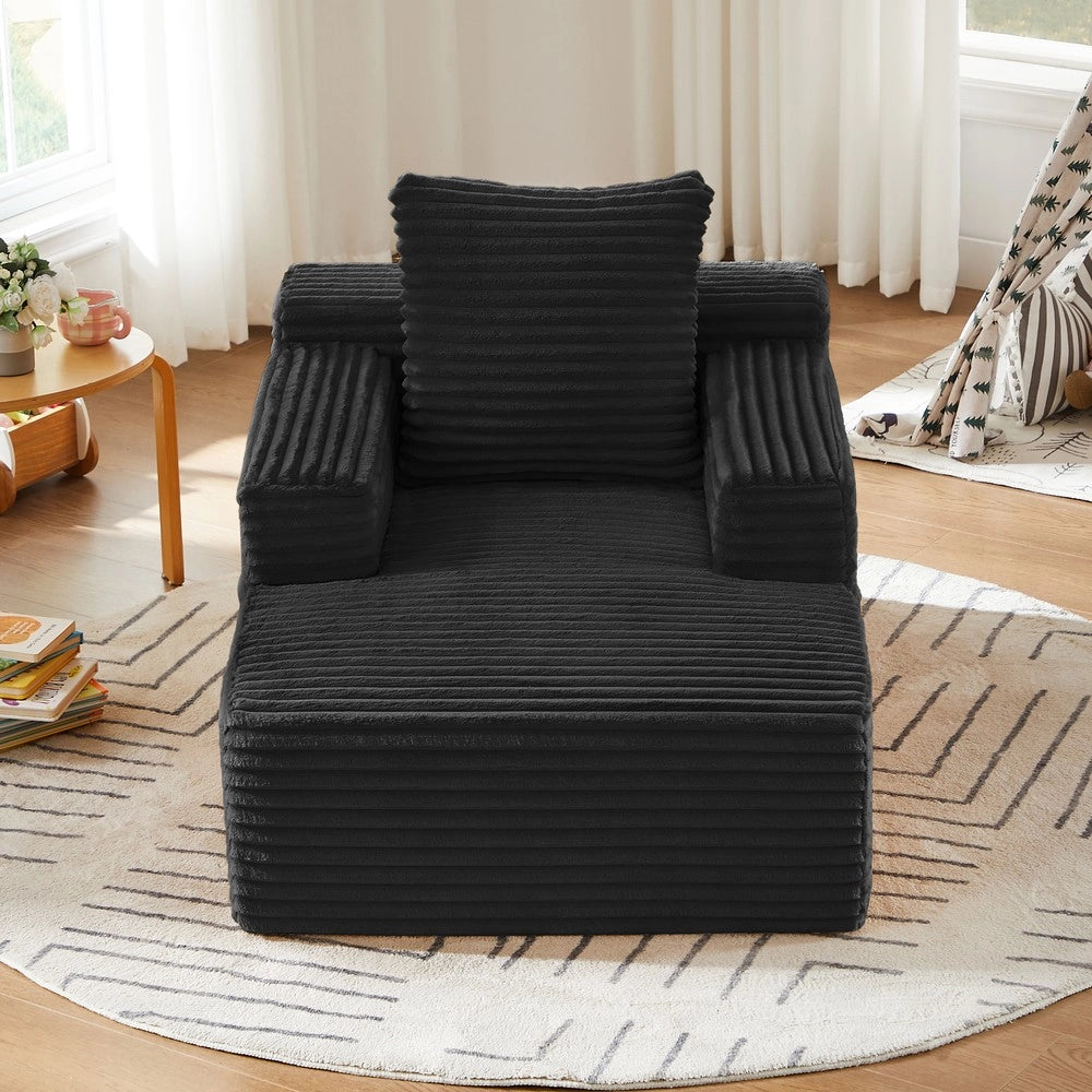 Divano letto Chaise Longue ¨C Minimal ¨C Tessuto velluto grigio, 3 posti