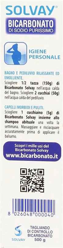 SOLVAY BICARBONATO DI SODIO PURISSIMO 500 GR