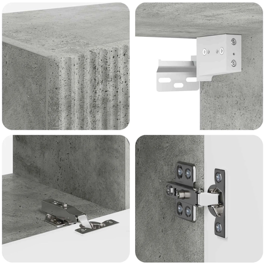 Set di Mobiletto da TV a Parete 4 pcs Grigio cemento 3408937