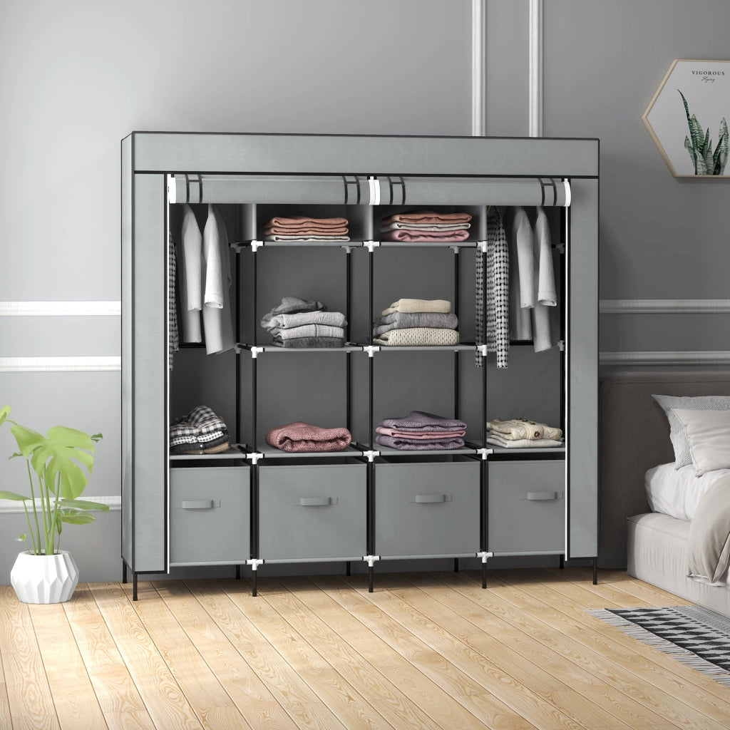 Armadio con 10 Ripiani e 4 Cassetti ¨C Minimal ¨C Grigio