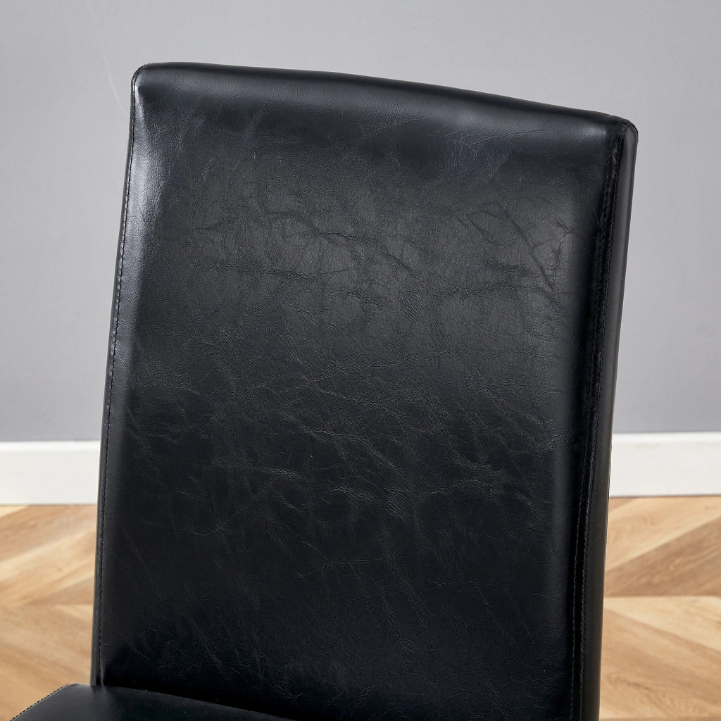 Set di 2 sedie da pranzo nere e oro in metallo e similpelle PU, alte 90 cm