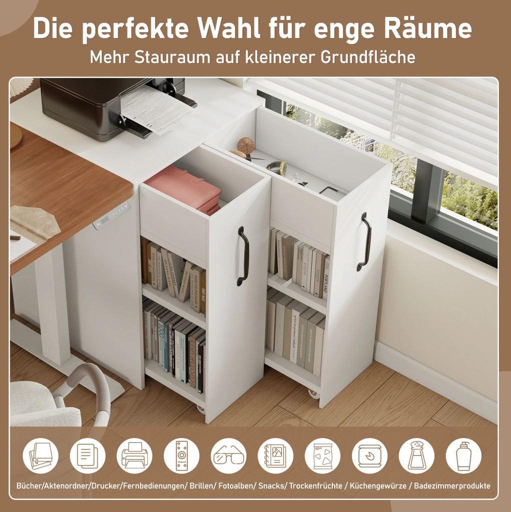 Mobile contenitore con ruote bianco 52 x 50 x 75 cm