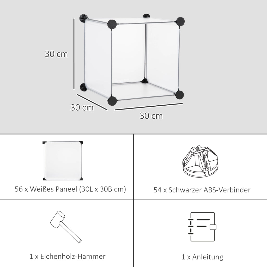 Scaffale Modulare 16 Cubi ¨C Xylo ¨C Nero e Bianco