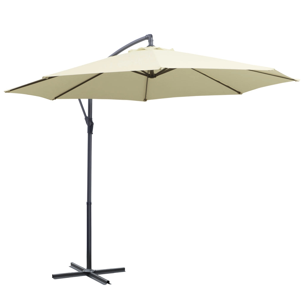 Ombrellone da Giardino ¨C Minimal ¨C Beige 3x2.5 m Metallo Poliestere