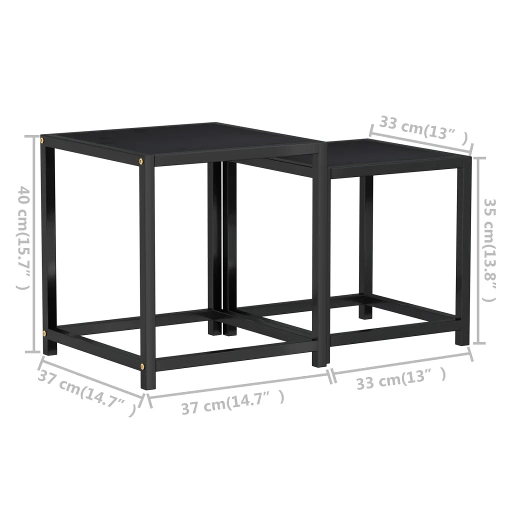 Tavolini 2 pz | Tavolo laterale in MDF Neri