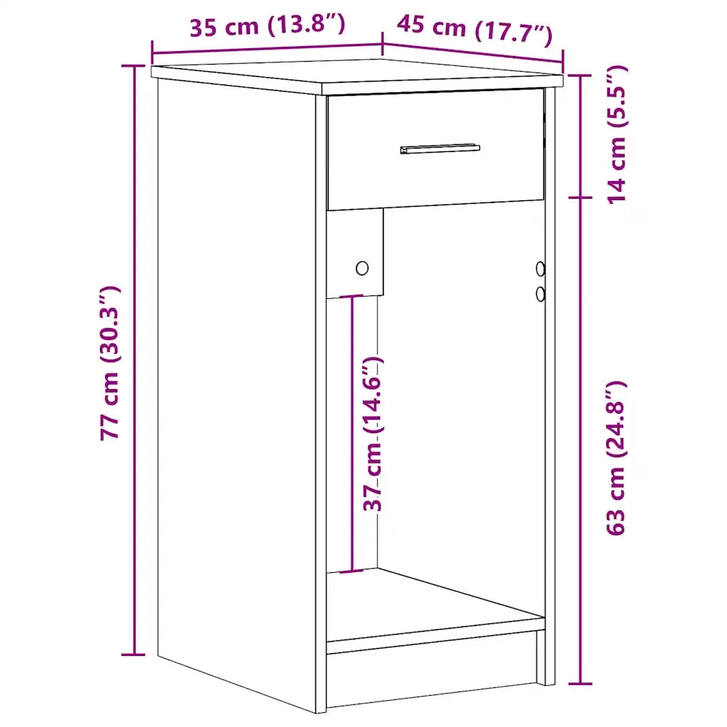 Supporto per Computer a Torre con Cassetto Rovere 35x45x77 cm 858744