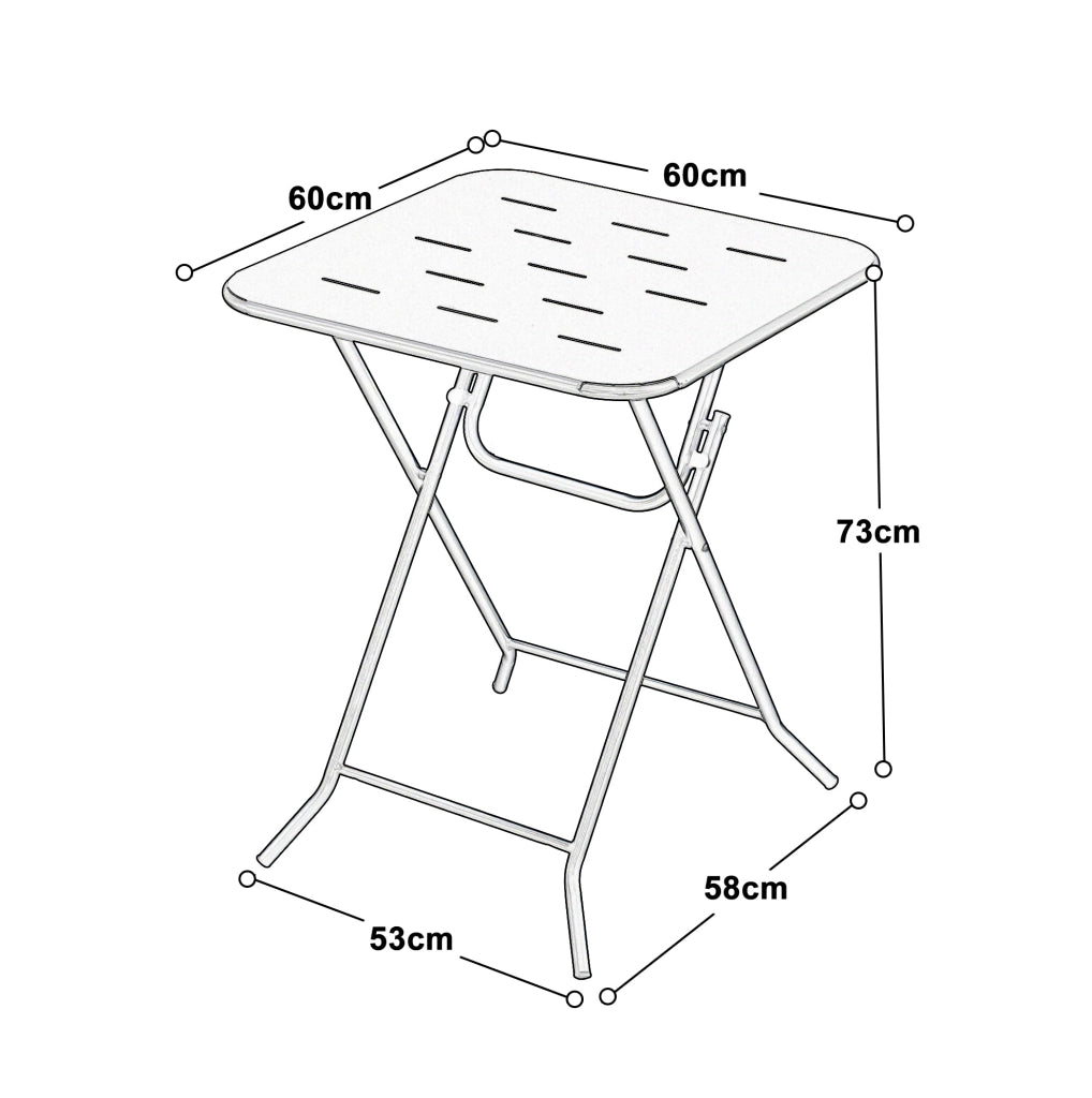 SET BISTROT PIEGHEVOLE 3 PEZZI 2 SEDIE E 1 TAVOLO 60x60x73 cm VERDE