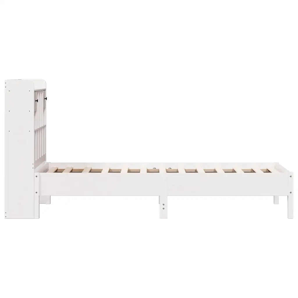 Letto con Libreria senza Materasso-Struttura Letto con contenitore 75x190 cm in Legno Pino 330946