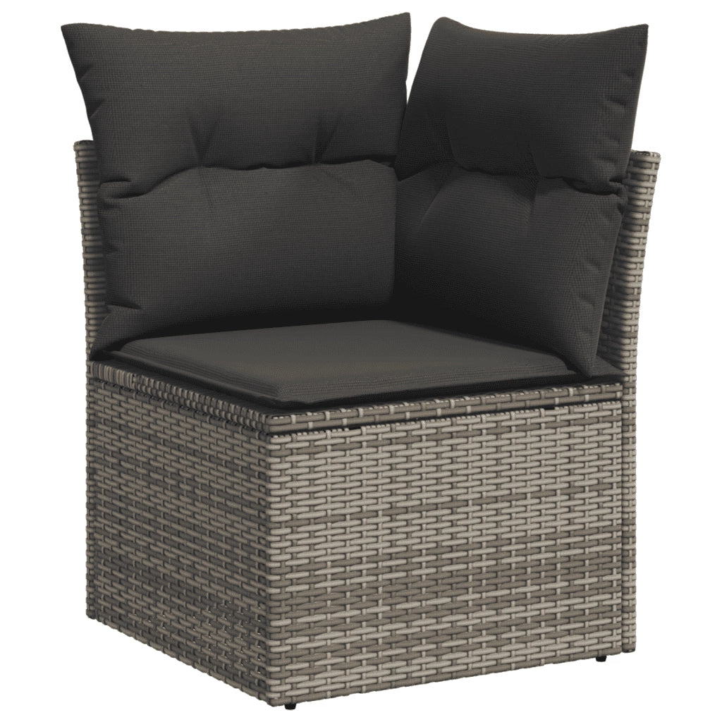 Set Divani da Giardino 7 pz con Cuscini Grigio in Polyrattan 3273545