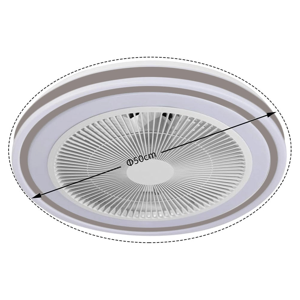 Ventilatore a Soffitto con Lampada Plafoniera LED 3 Velocità Luce RGB 80W Timer