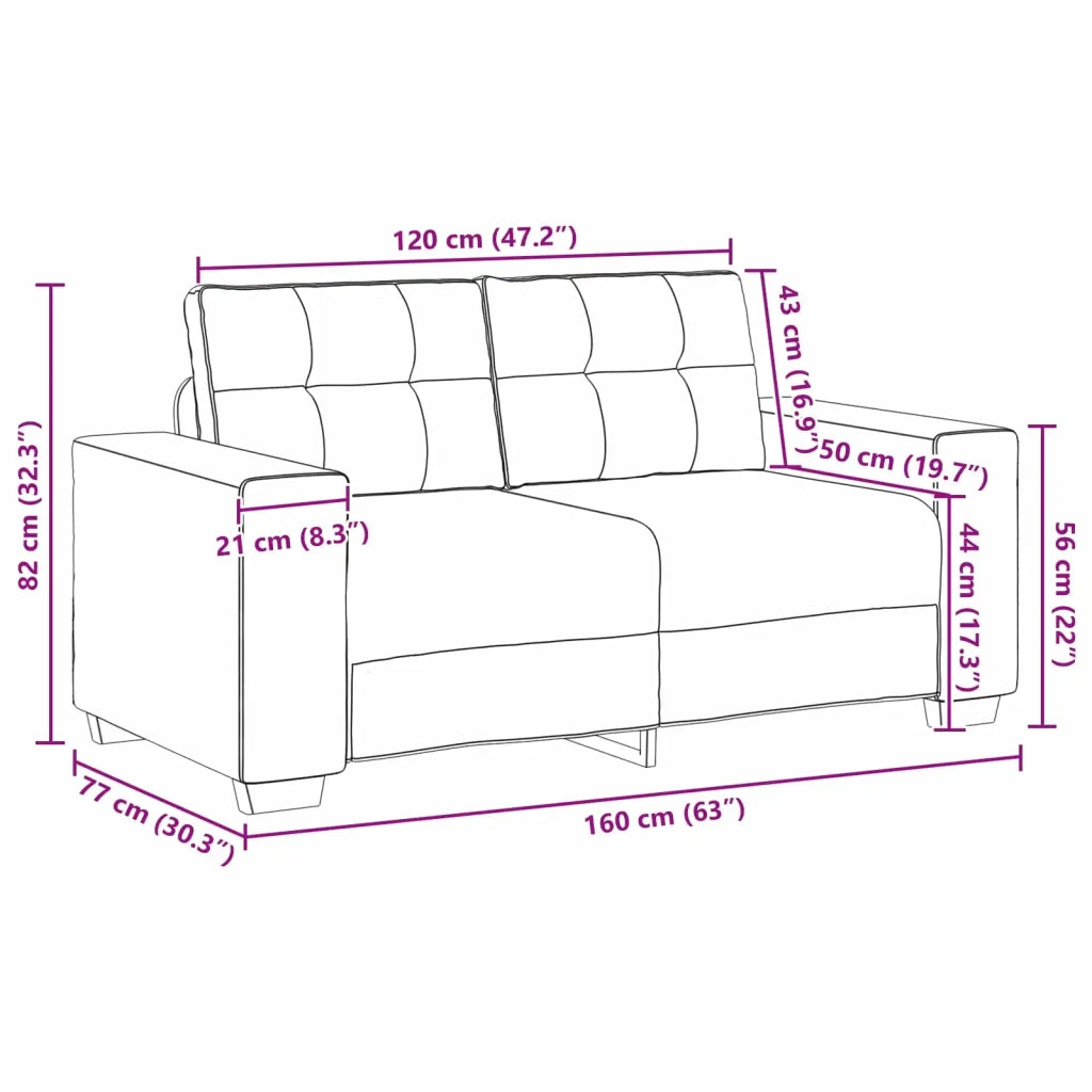 Divano 2 pcs Marrone Tessuto misto lino 3324714