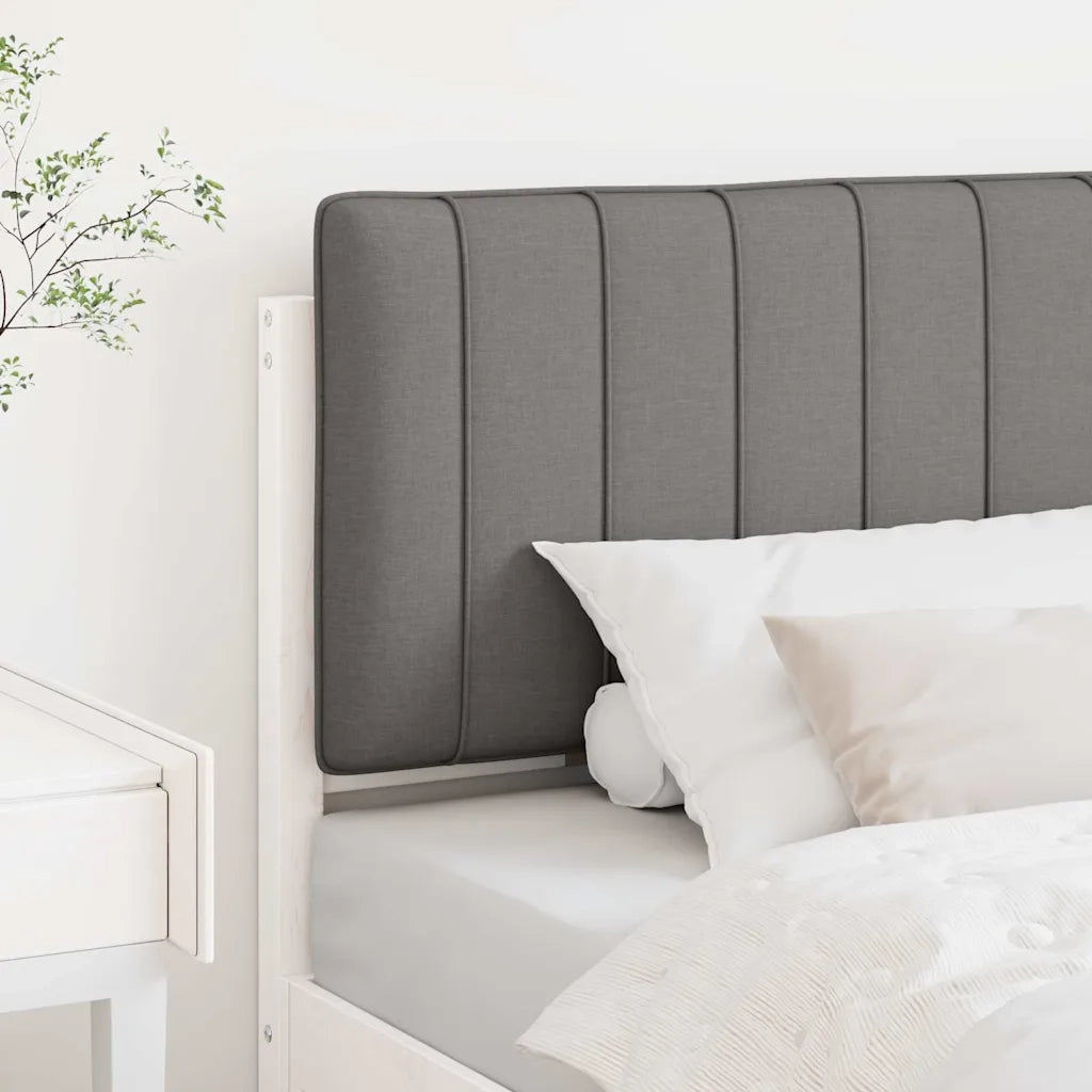 Testiera | Testata imbottita Bianco e grigio chiaro 75 cm Pino massello