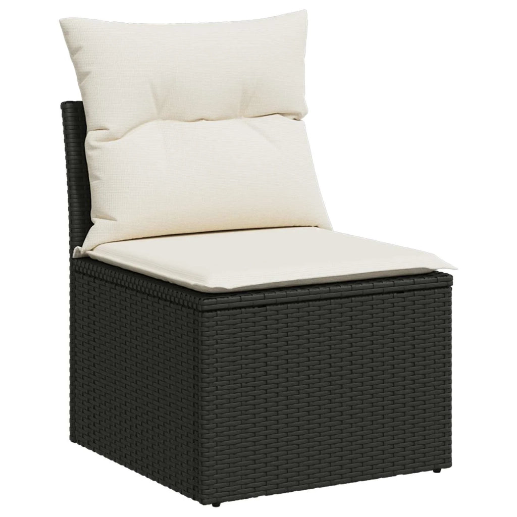 Set di divani 6 pz Nero e Bianco Crema 3447443