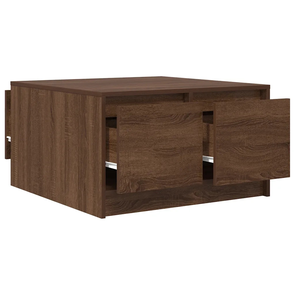 Tavolino da salotto | Tavolino da caff¨¨ | Tavolino da Soggiorno con Cassetti Rovere Marrone 70,5x70x40 cm