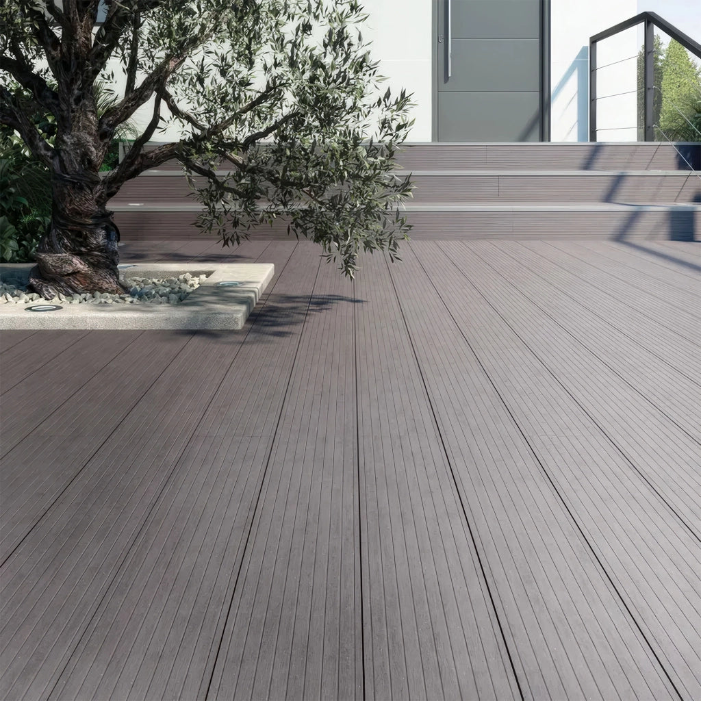 Kaido - Set di 5 Doghe Pavimento da Esterno 150x75 cm per Giardino Patio Terrazza in WPC Nero