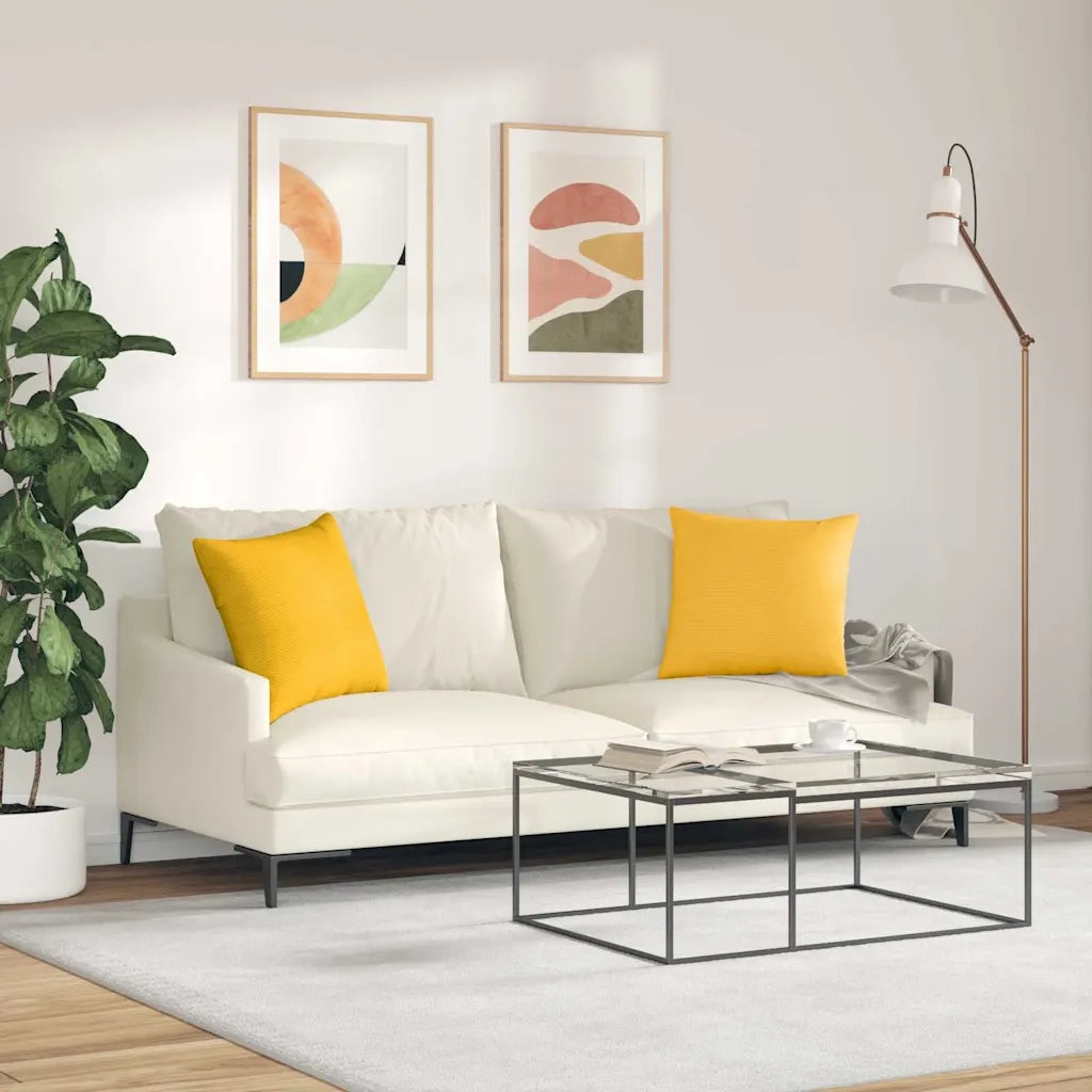 Cuscini da Divano 2 pcs Giallo Chiaro 45 x 45 cm 42013952