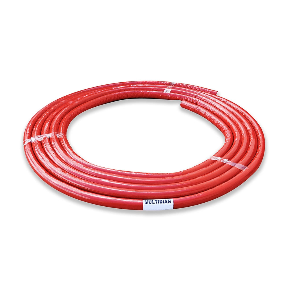 TUBO MULTI-DIAN SISTEMA MULTISTRATO COIBENTATO ROSSO ROTOLO 10 MT- 16 x 2- DH- metri 10