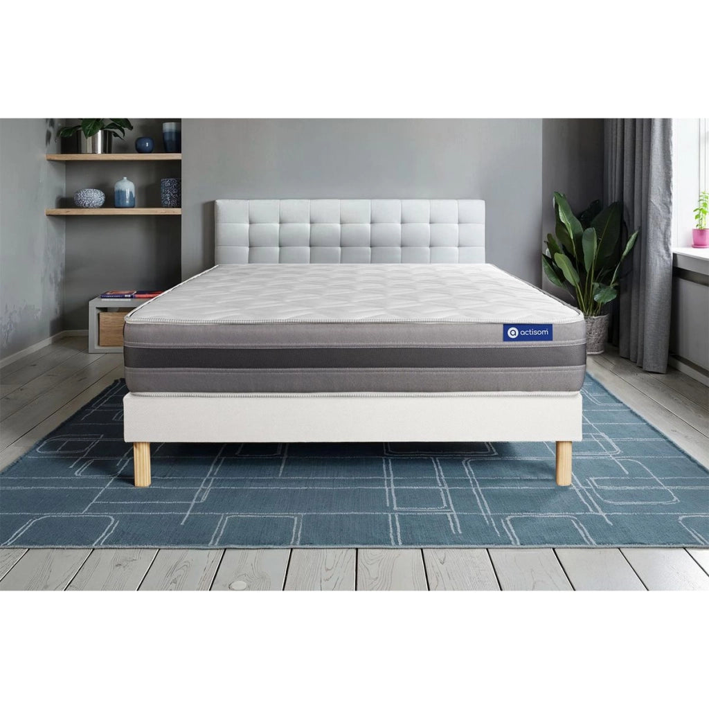 Kit rete e materasso Actilatex relax 130x210cm - Spessore : 24cm - Lattice e memory foam - Moderatamente rigido