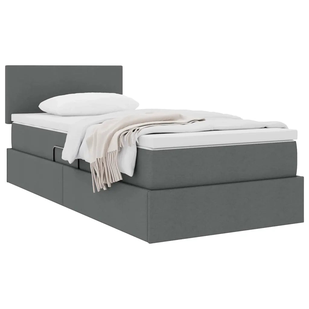 Letto con contenitore e materasso Grigio scuro 100 x 200 cm 3370426