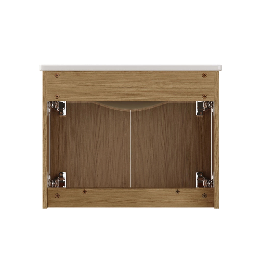Set mobile bagno sospeso con lavabo e specchio LED ovale