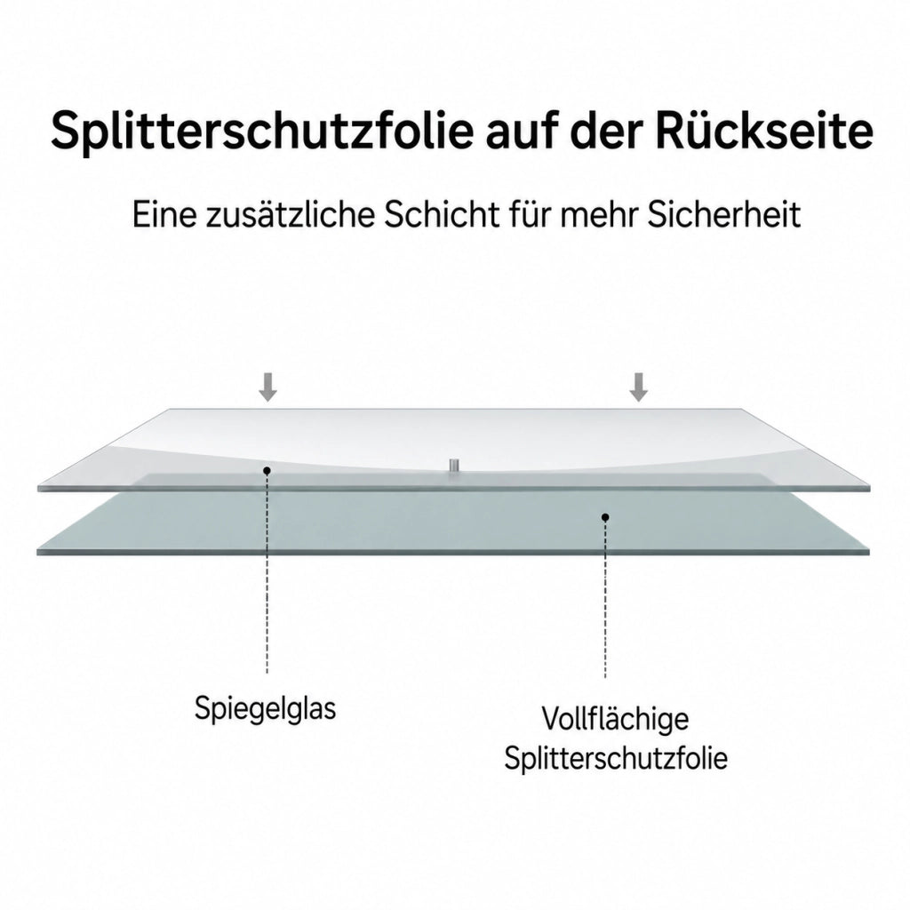 SPECCHIO DA PARETE SENZA CORNICE 100x75 cm Argento Vetro