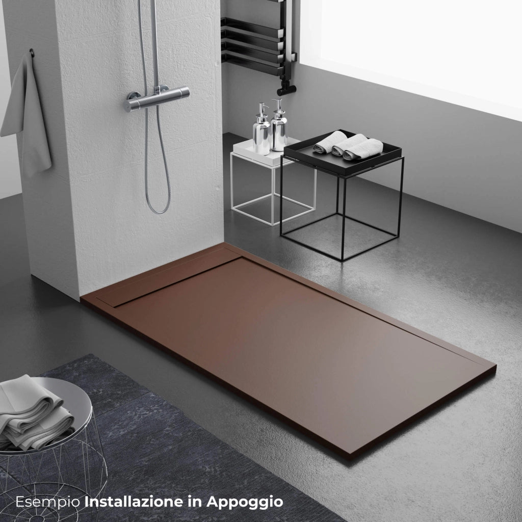 Piatto Doccia 70x130 cm in Pietra Bonussi Kamet Marrone