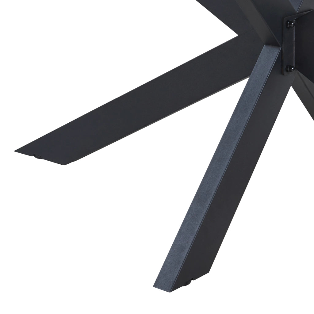 Gamba Centrale Oberau a Forma Stella per Tavolo Fai da te 120 x 68 x 71 cm Acciaio Nero [en.casa]