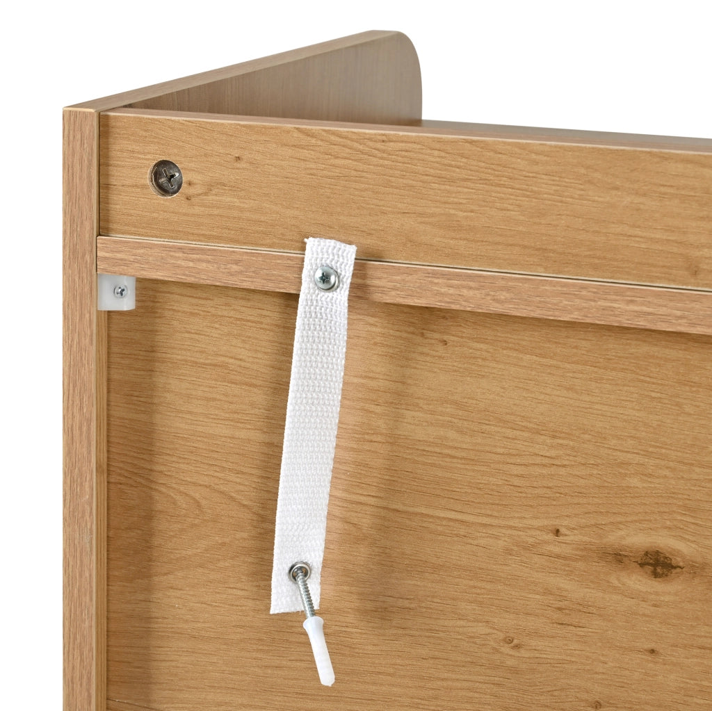 Scarpiera con panca imbottita 142x35x110 cm, 3 ante in rattan PE e cassetto, naturale HAVRYA