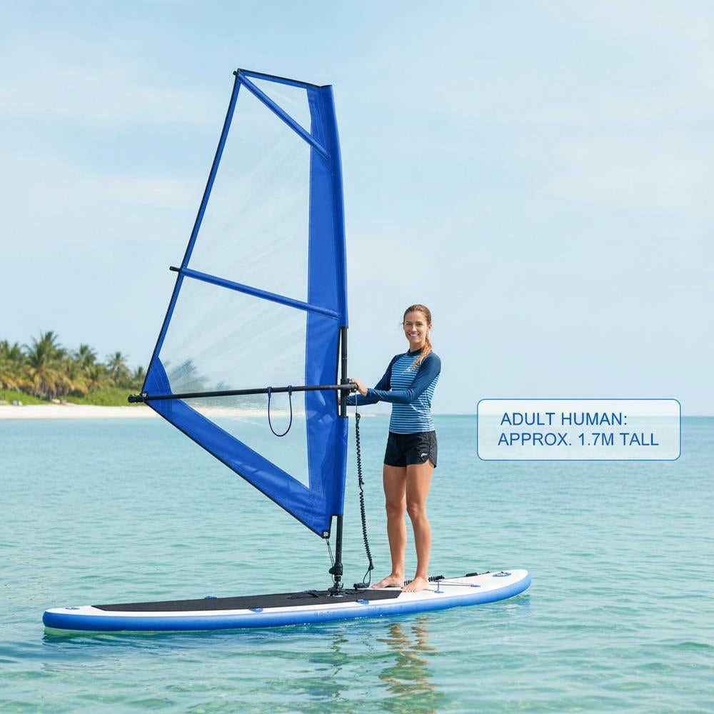 Inflatable SUP Board With Sail Set, Blue And White