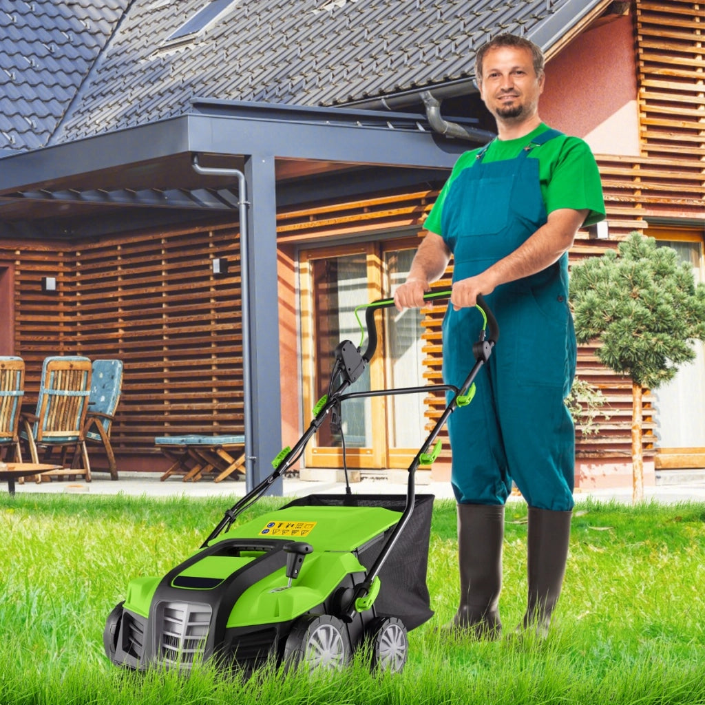 Sarchiatore con regolazione dell'altezza a 3 posizioni e della profondit¨¤ a 5 posizioni, Decespugliatore elettrico Verde
