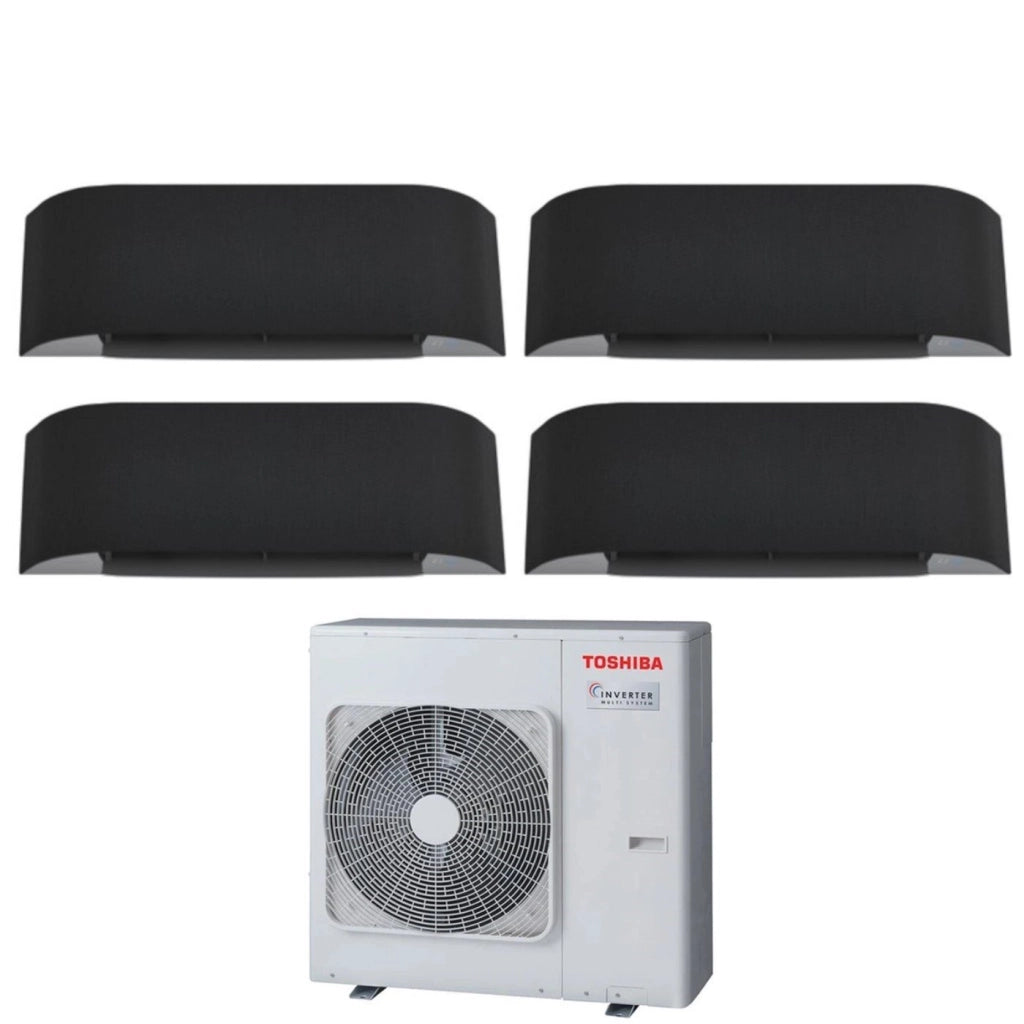 Climatizzatore Condizionatore Toshiba Quadri Split Inverter serie HAORI 10+13+13+13 (9+12+12+12) RAS-4M27U2AVG-E R-32 Wi-Fi Integrato 10000+13000+13000+13000 (9000+12000+12000+12000) Grigio Scuro