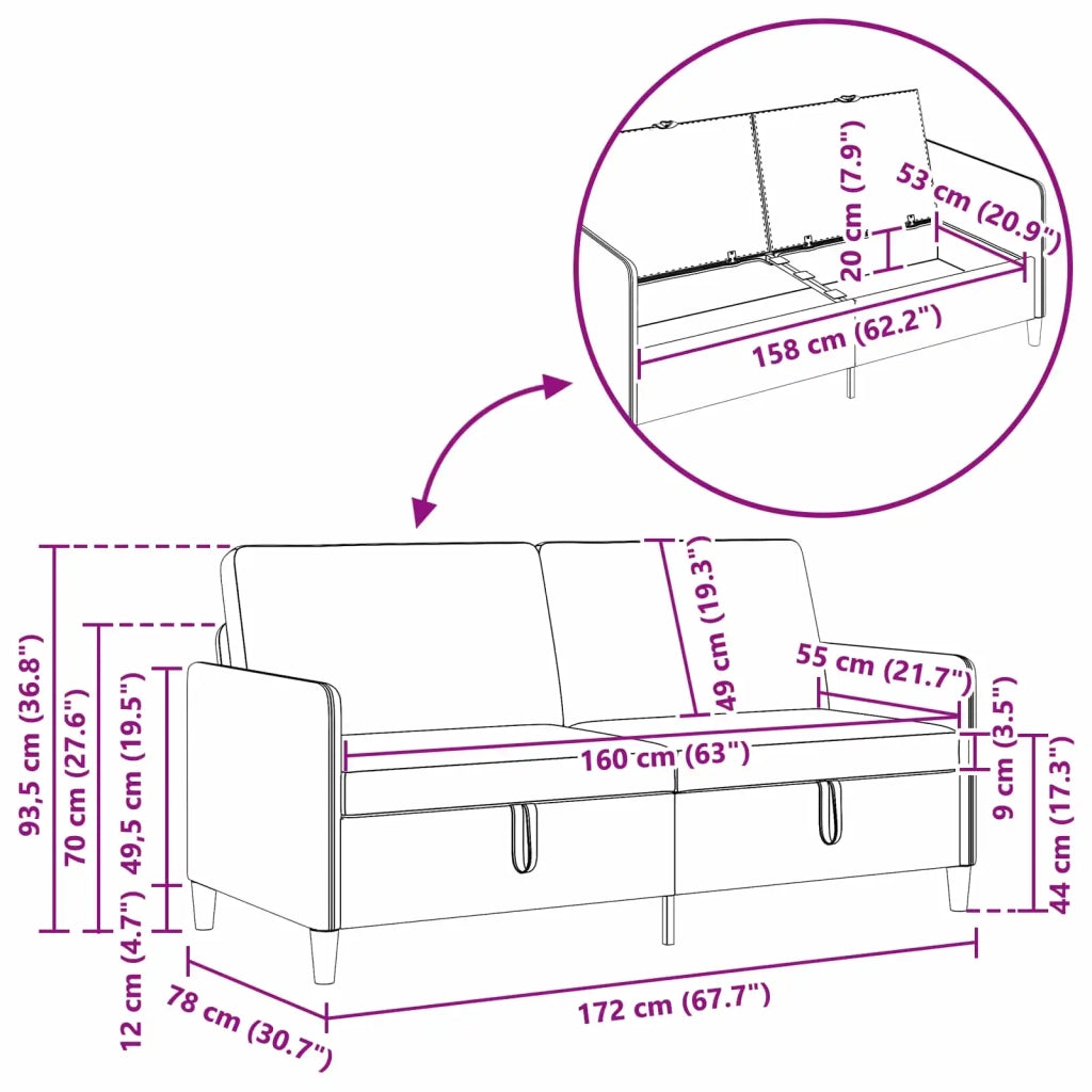 Set di Divani con Storage 2 pz Rosa Poliestere 3429222