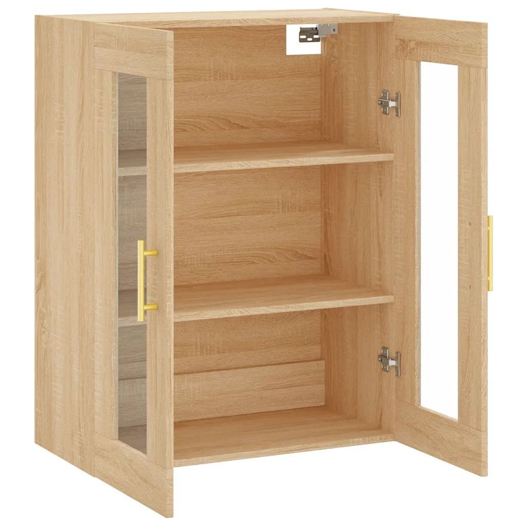 Elegante e pratico pensile da parete 69,5 x 34 x 90 cm design contemporaneo legno composito rovere Sonoma 02_0048619