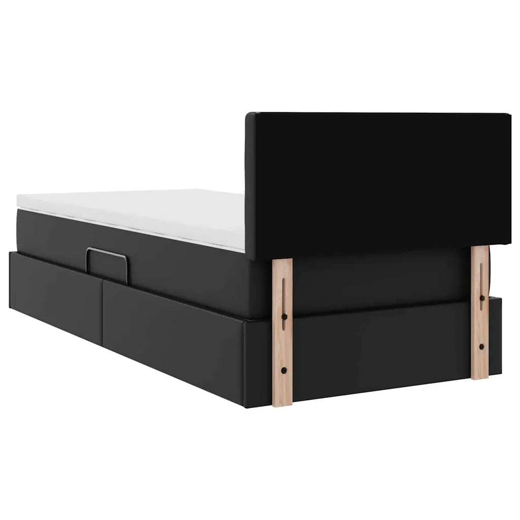 Letto con contenitore e materasso Nero 100 x 200 cm 3370381