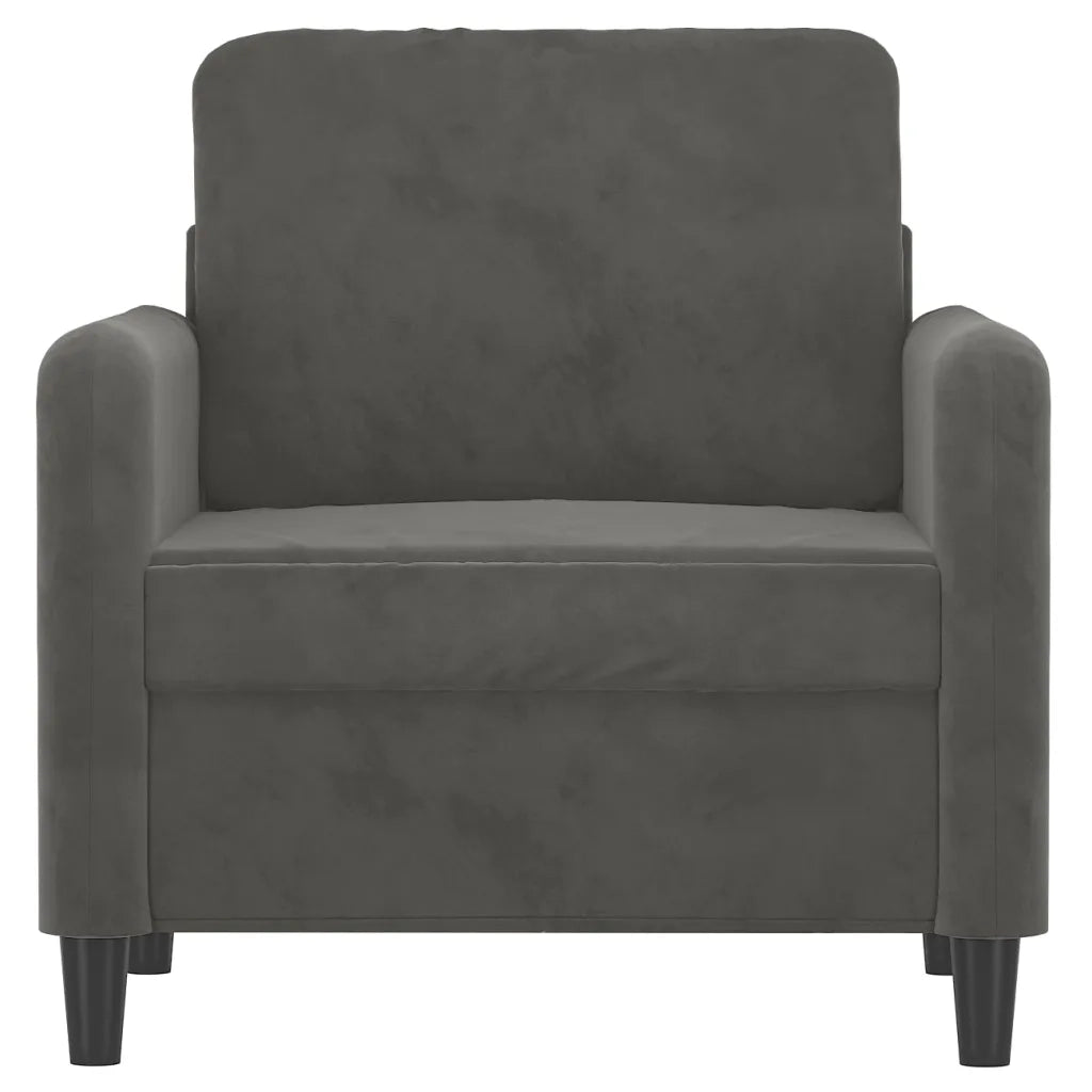 Poltrona Grigio Scuro 60 cm Velluto 349024