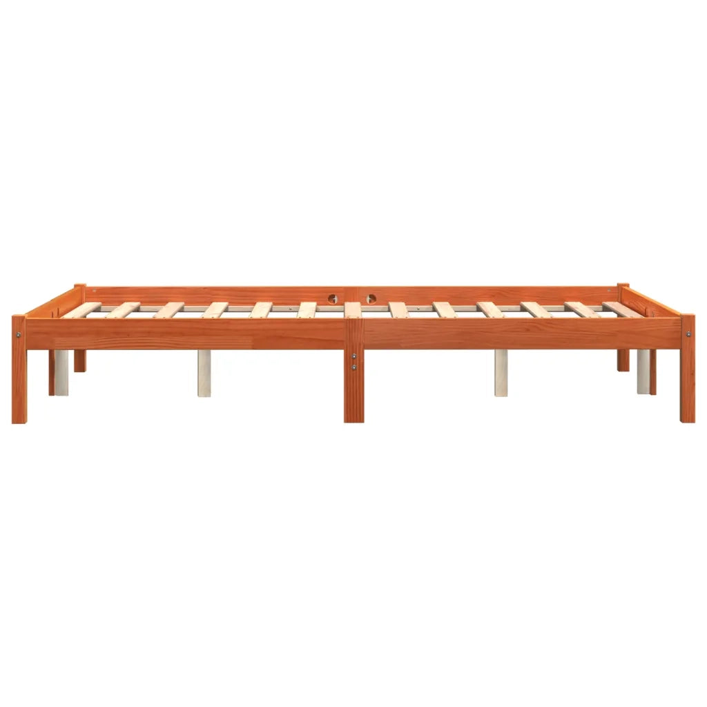 Letto senza Materasso-Struttura Letto Marrone Cera 120x190 cm in Legno di Pino 170369