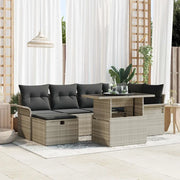 Set Divano da Giardino 7 pcs Grigio chiaro polyrattan 3359679