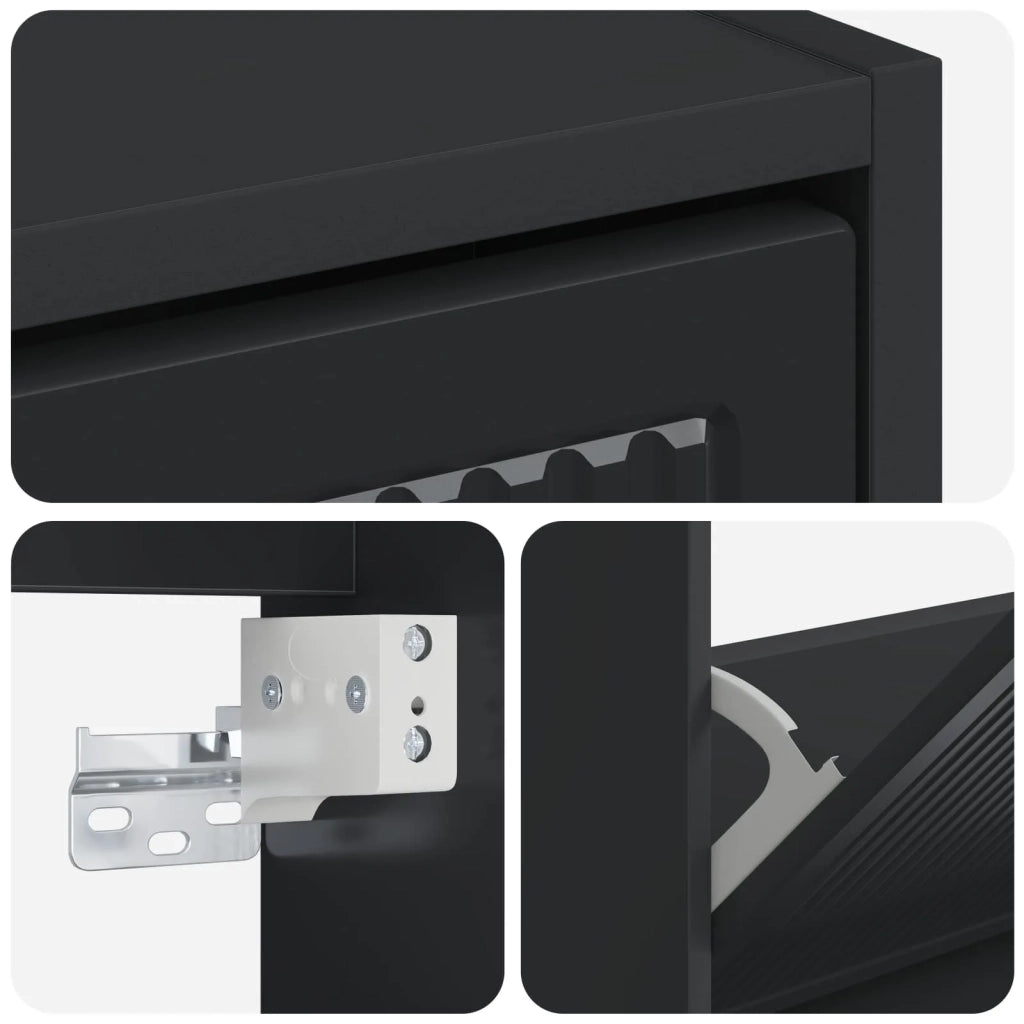Mobiletto per Scarpe da Muro EDE 71 x 17 x 86 cm Nero 895976