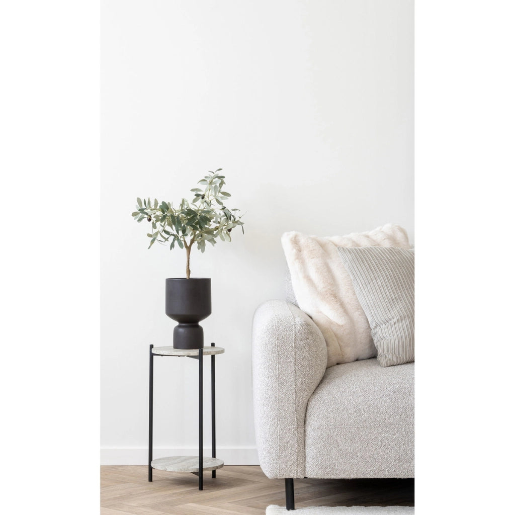 Comodino Leuven, Beige, MDF, 27x27x46 cm