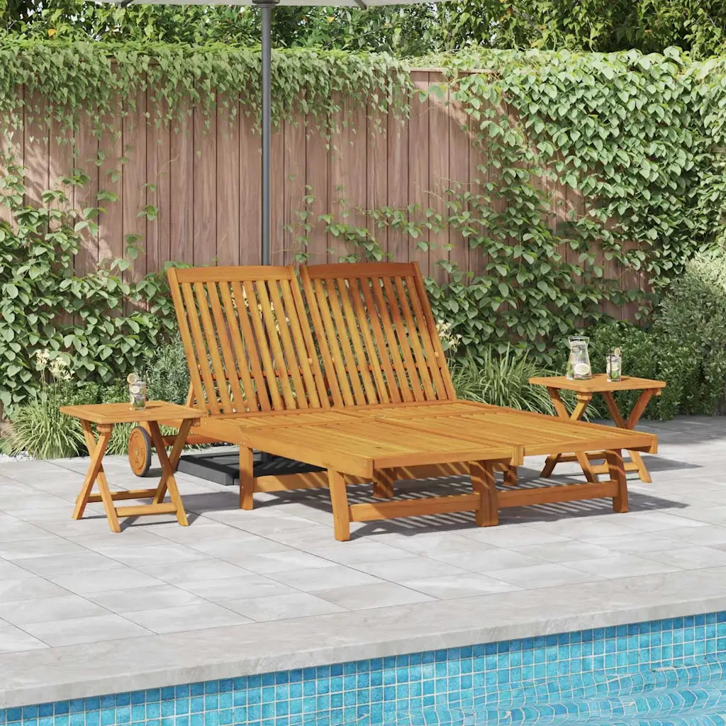 Lettino da sole Marrone Legno di Acacia Massello 3407698